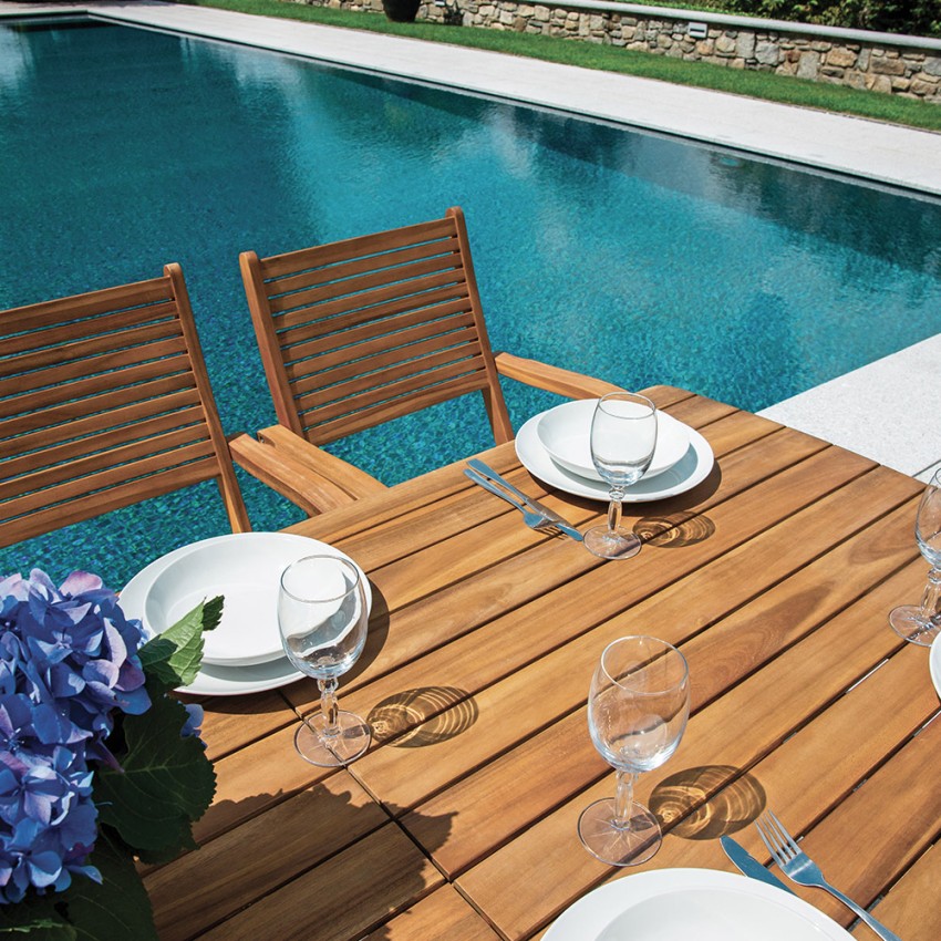 Extendable Garden Dining Table in Wood 180-240cm Munroe Kedels — 3