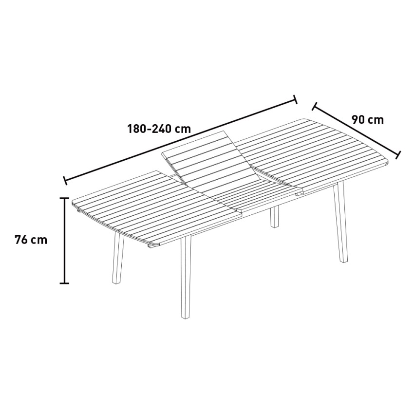 Extendable Garden Dining Table in Wood 180-240cm Munroe Kedels — 4