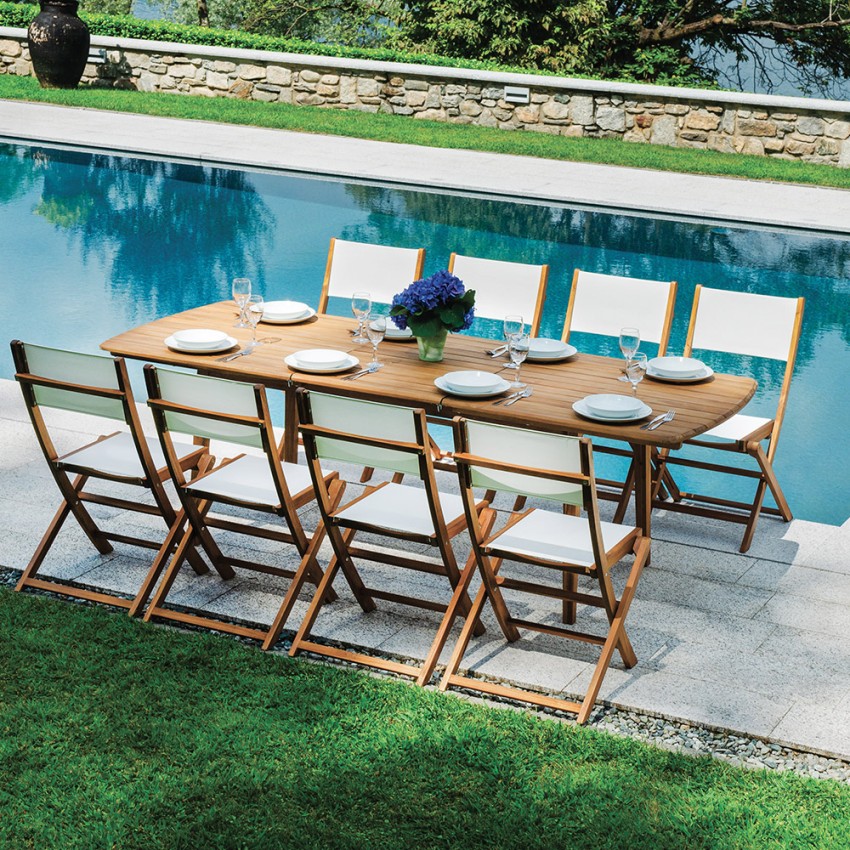 Extendable Garden Dining Table in Wood 180-240cm Munroe Kedels — 1