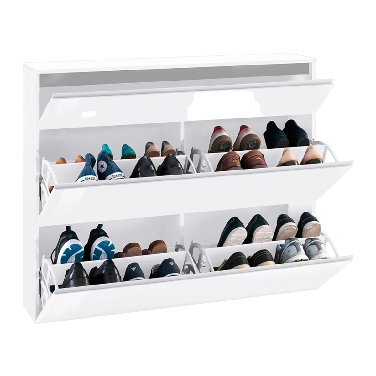 Space-Saving Shoe Cabinet with 2 Drop-Down Doors for 24 Pairs, Magic Bata L — 4
