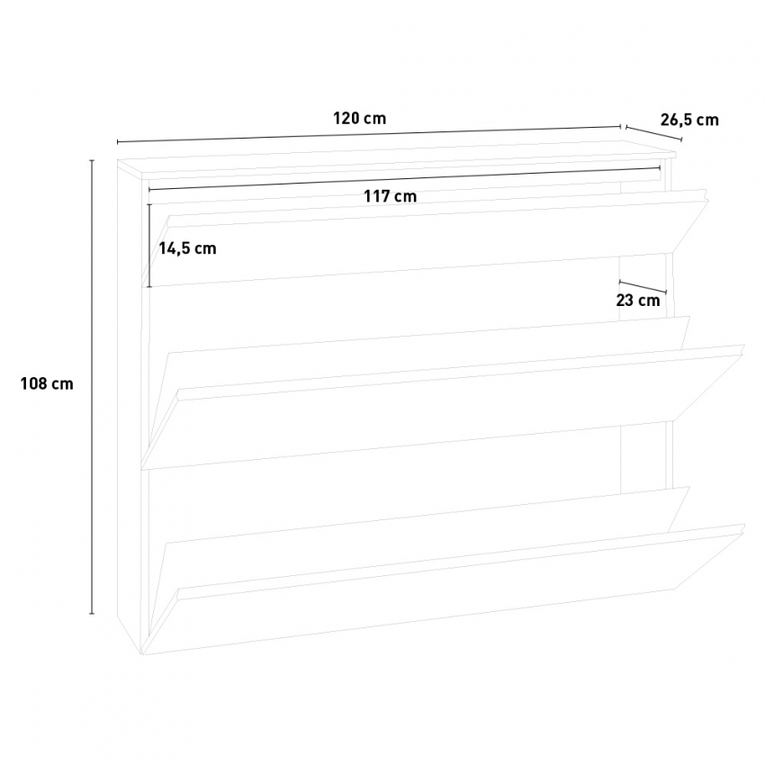Space-Saving Shoe Cabinet with 2 Drop-Down Doors for 24 Pairs, Magic Bata L — 6