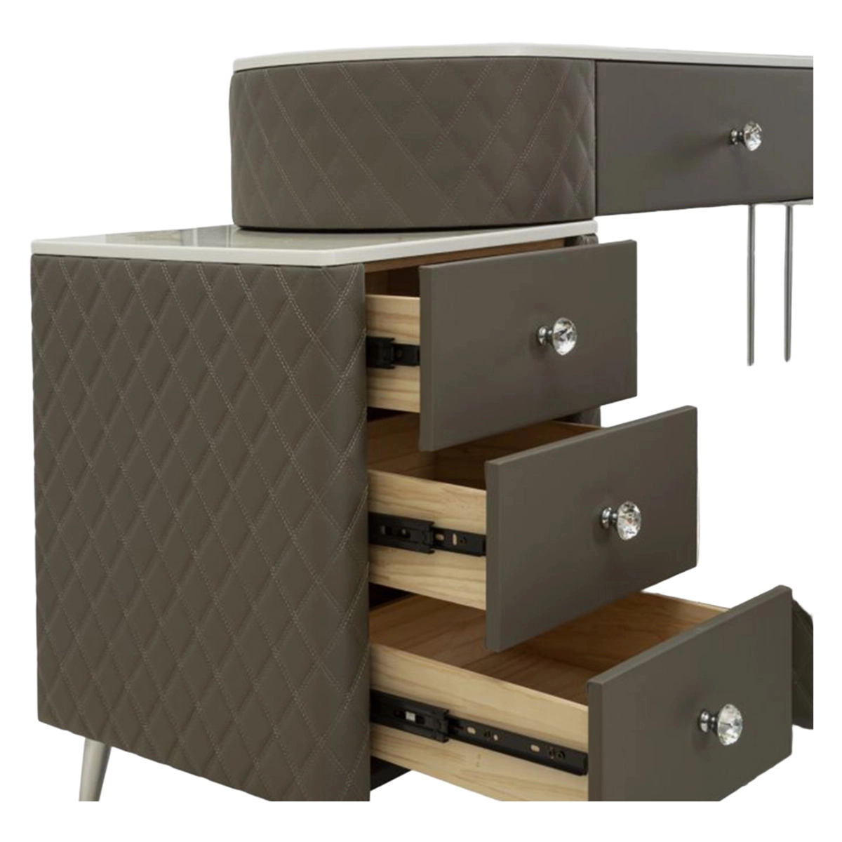 Dressing table with matching stool and 4 drawers Sharon Silver — 6