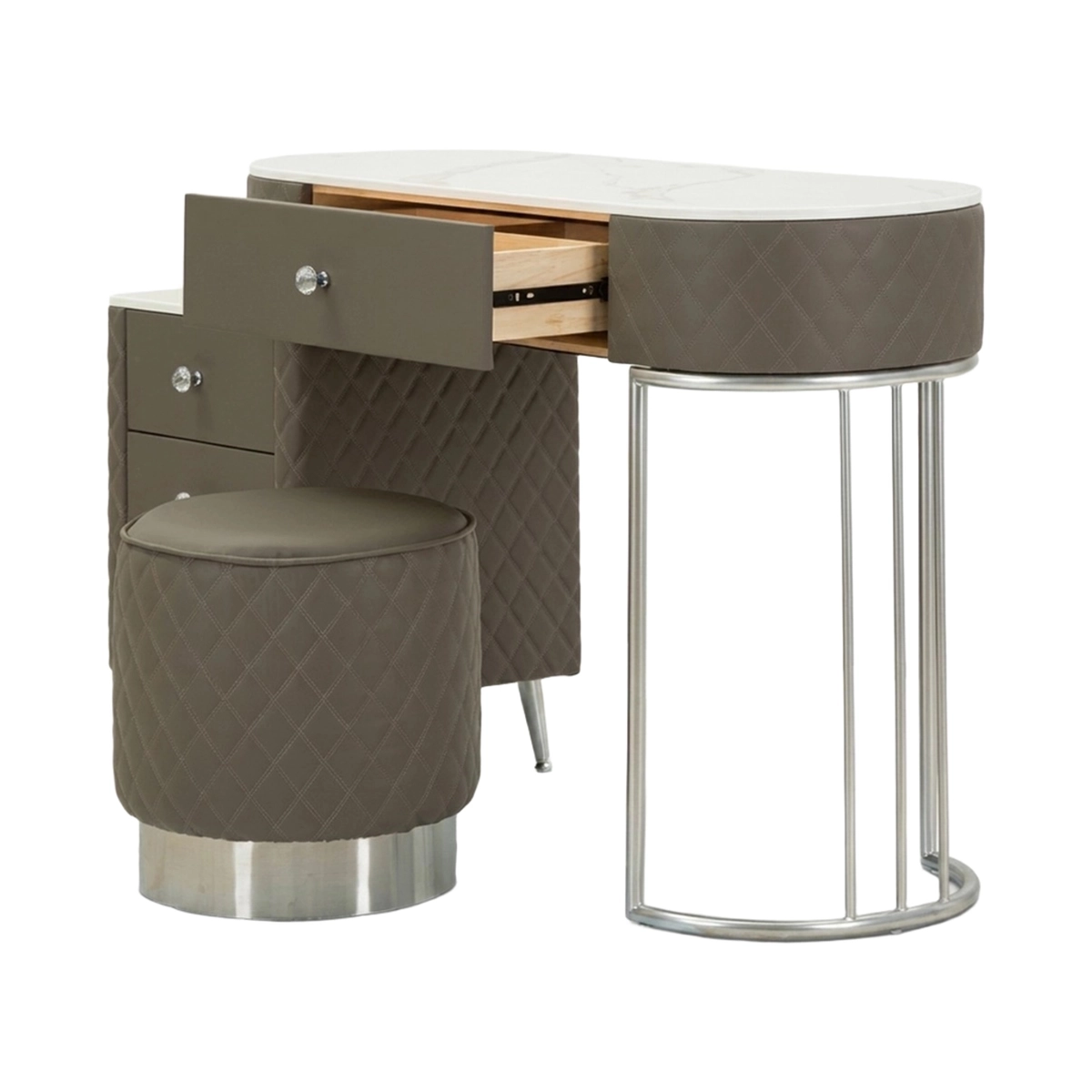 Dressing table with matching stool and 4 drawers Sharon Silver — 4