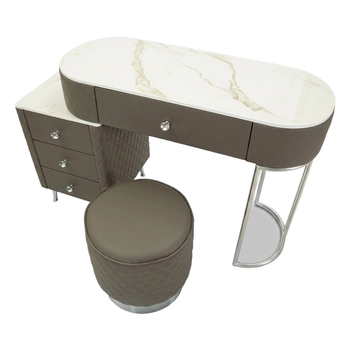 Dressing table with matching stool and 4 drawers Sharon Silver — 5