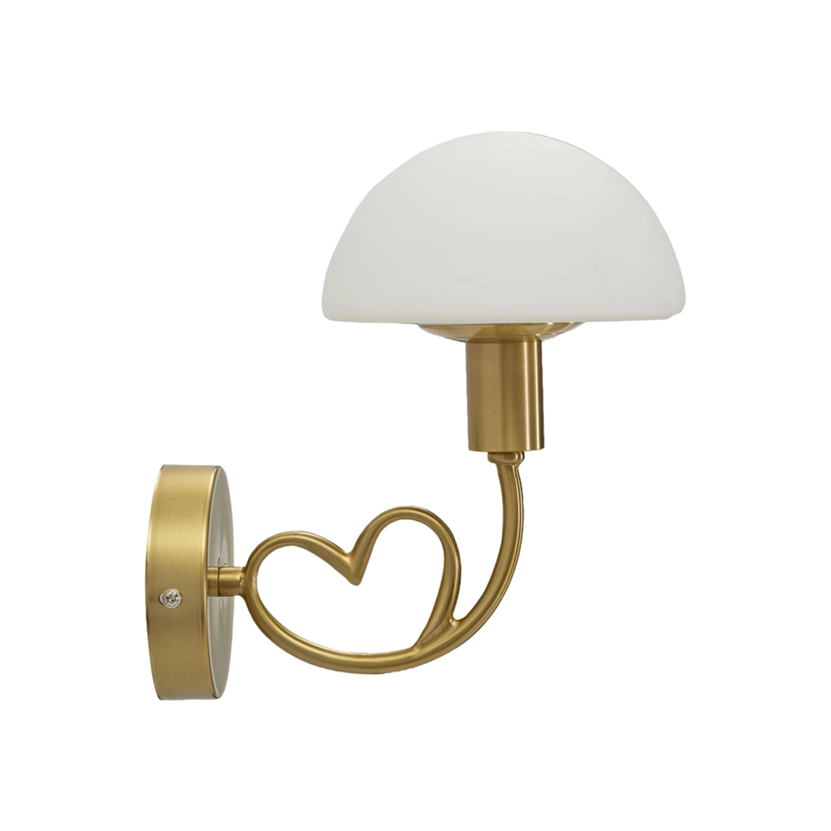 Lovy Wall Lamp in Iron and Frosted Glass with Heart Detail — 5