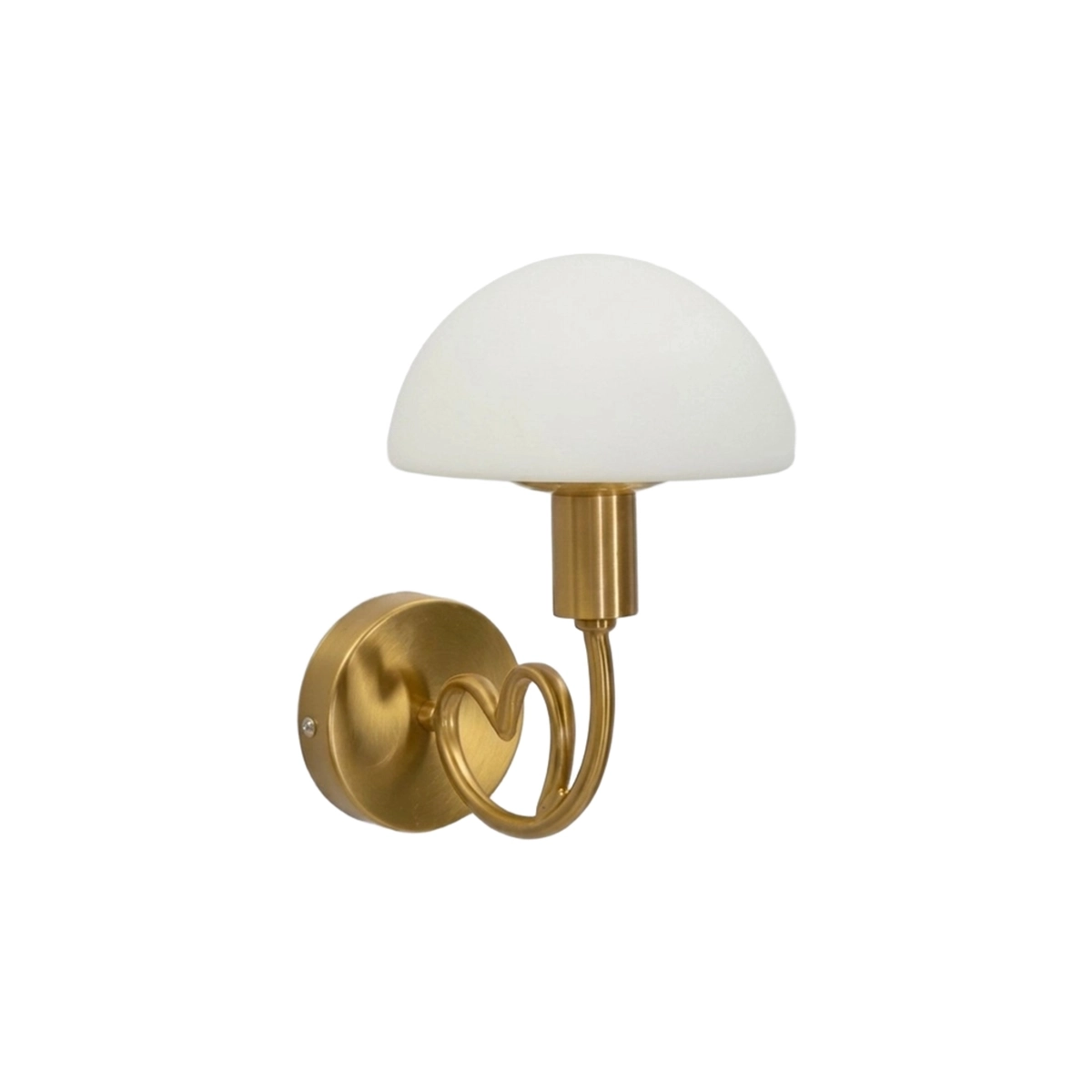 Lovy Wall Lamp in Iron and Frosted Glass with Heart Detail — 1