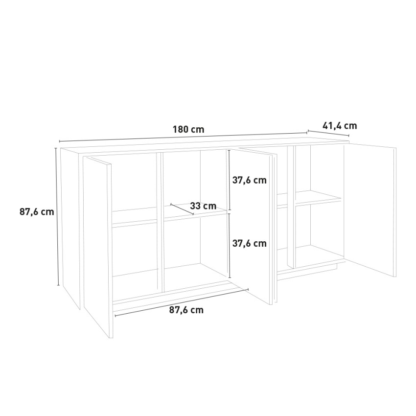 Modern Sideboard 180cm Living Room Kitchen Buffet Ceila Report — 9
