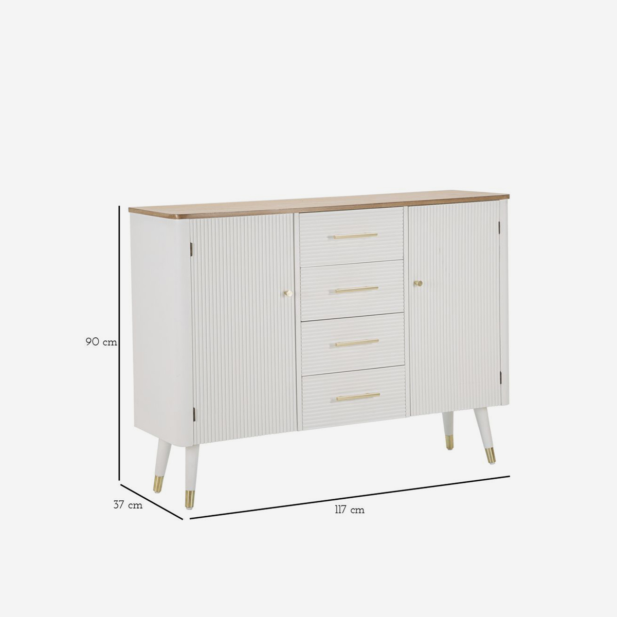 Mauro Ferretti Matera Sideboard in Legno with 2 Doors and 4 Drawers — 3
