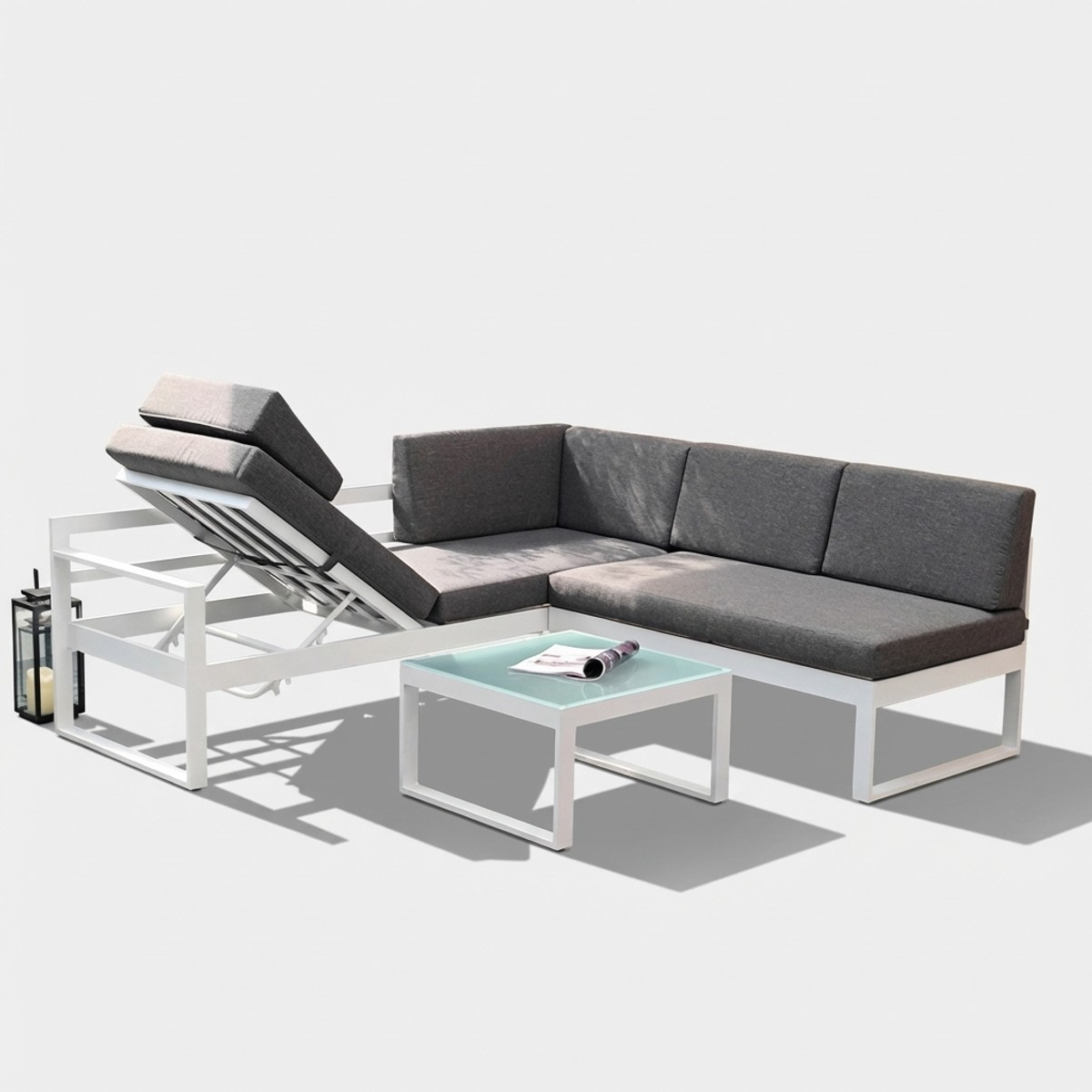 Jamila Modus Sofà Corner Garden Lounge Set with Coffee Table — 3