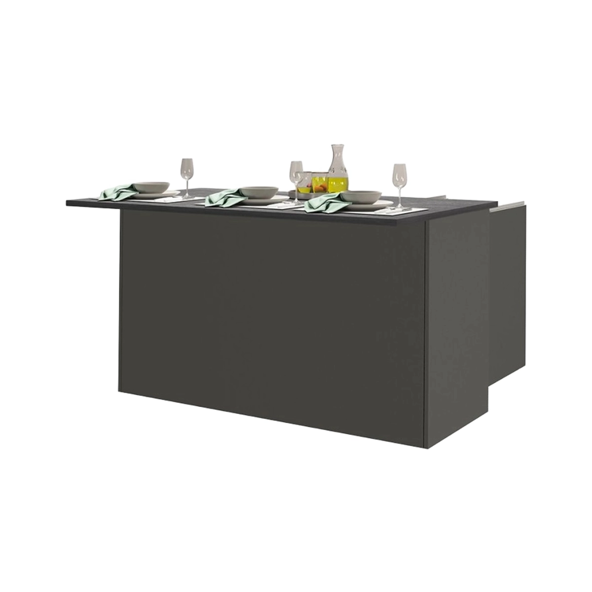 Deaton Modern Kitchen Island with Dining Table 3 Doors 155x90x90cm — 3