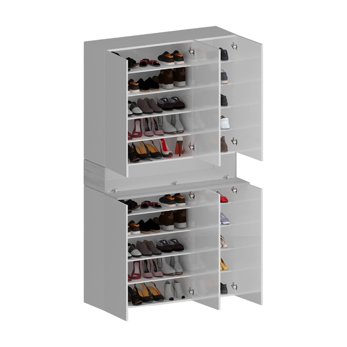 Modern 6-Door Shoe Cabinet 10 Shelves 114x34x200cm Dettey — 6