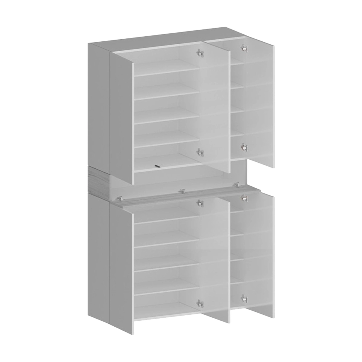 Modern 6-Door Shoe Cabinet 10 Shelves 114x34x200cm Dettey — 5