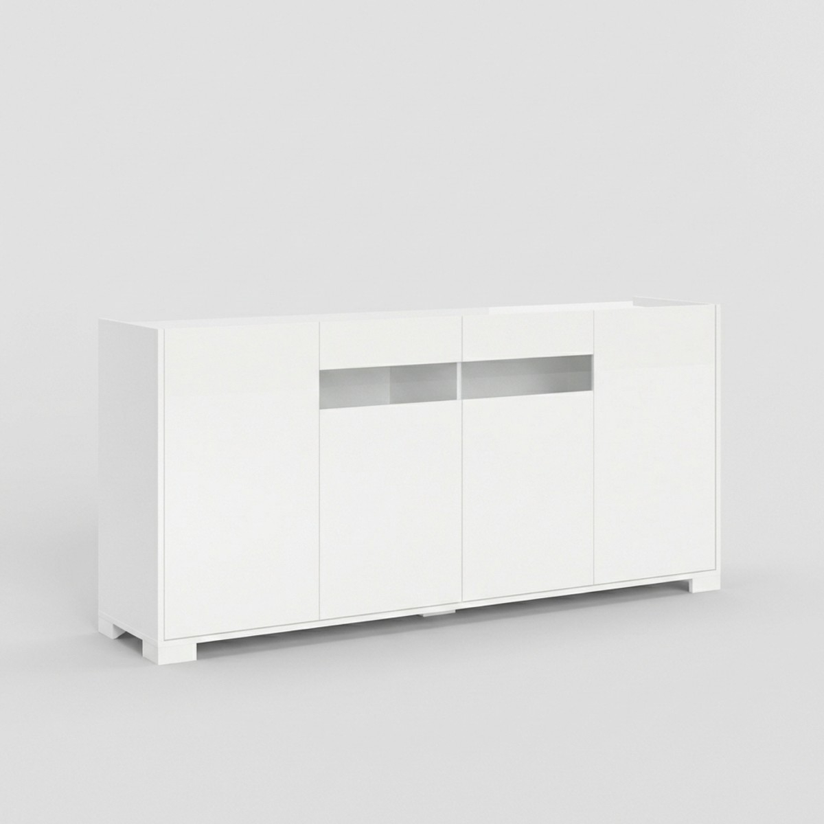 Modern 4-Door Sideboard with Smoked Glass 172x40x81 Riflesso — 1
