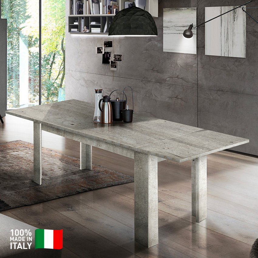 Modern Extendable Dining Table 160-210x90cm Jesi Pilka — 3