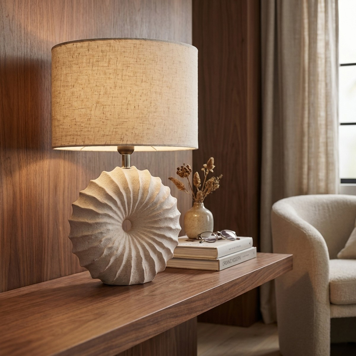 Ceramic Table Lamp with Lampshade Sea Star Poise L — 2