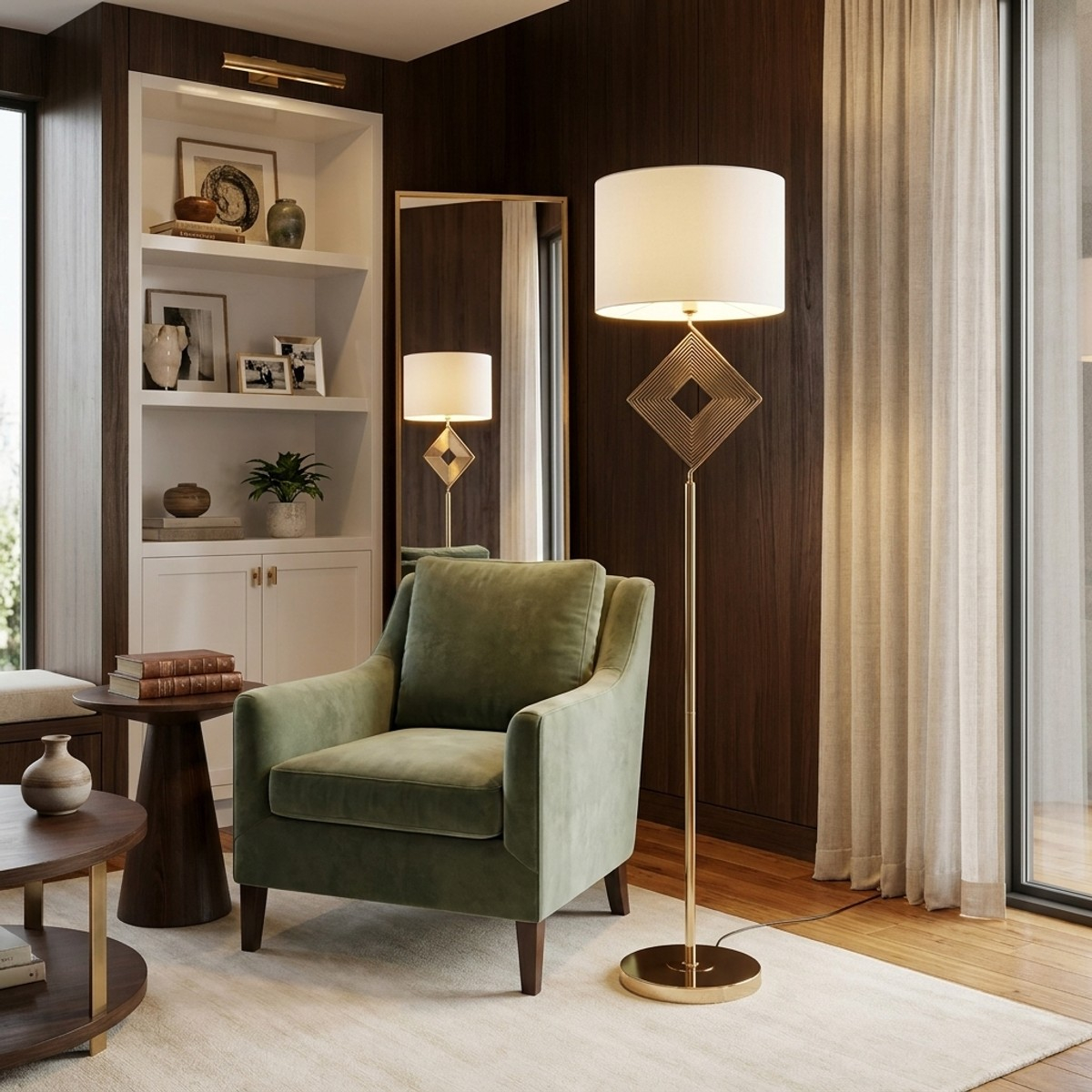 Move Floor Lamp in Metal and Tessuto Fabric — 2