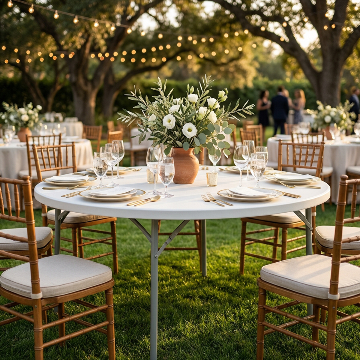 Round Folding Catering Table Ø120 cm for Garden and Events — 3