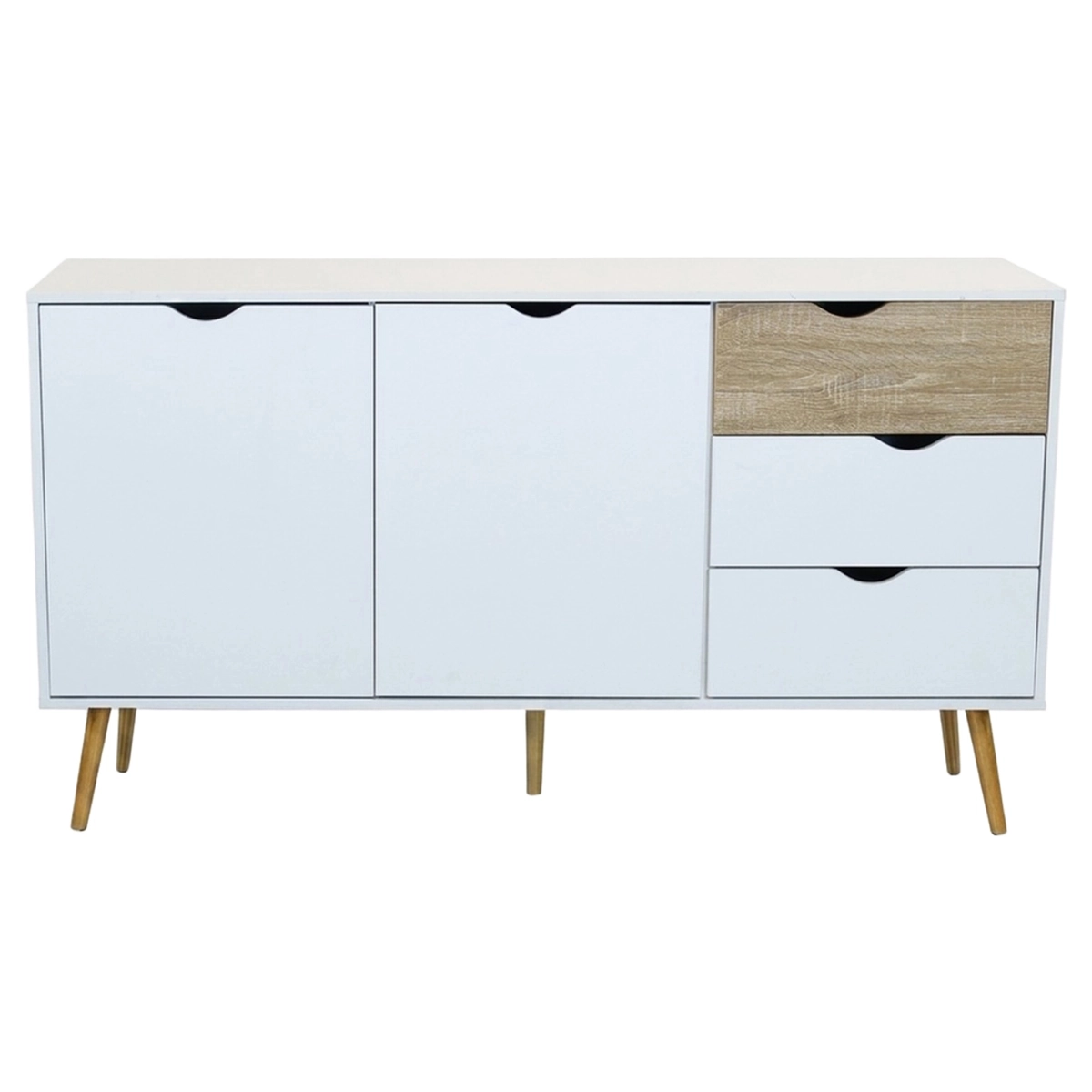 Bradley Modern Wooden Living Room Sideboard with 2 Doors 3 Drawers — 5