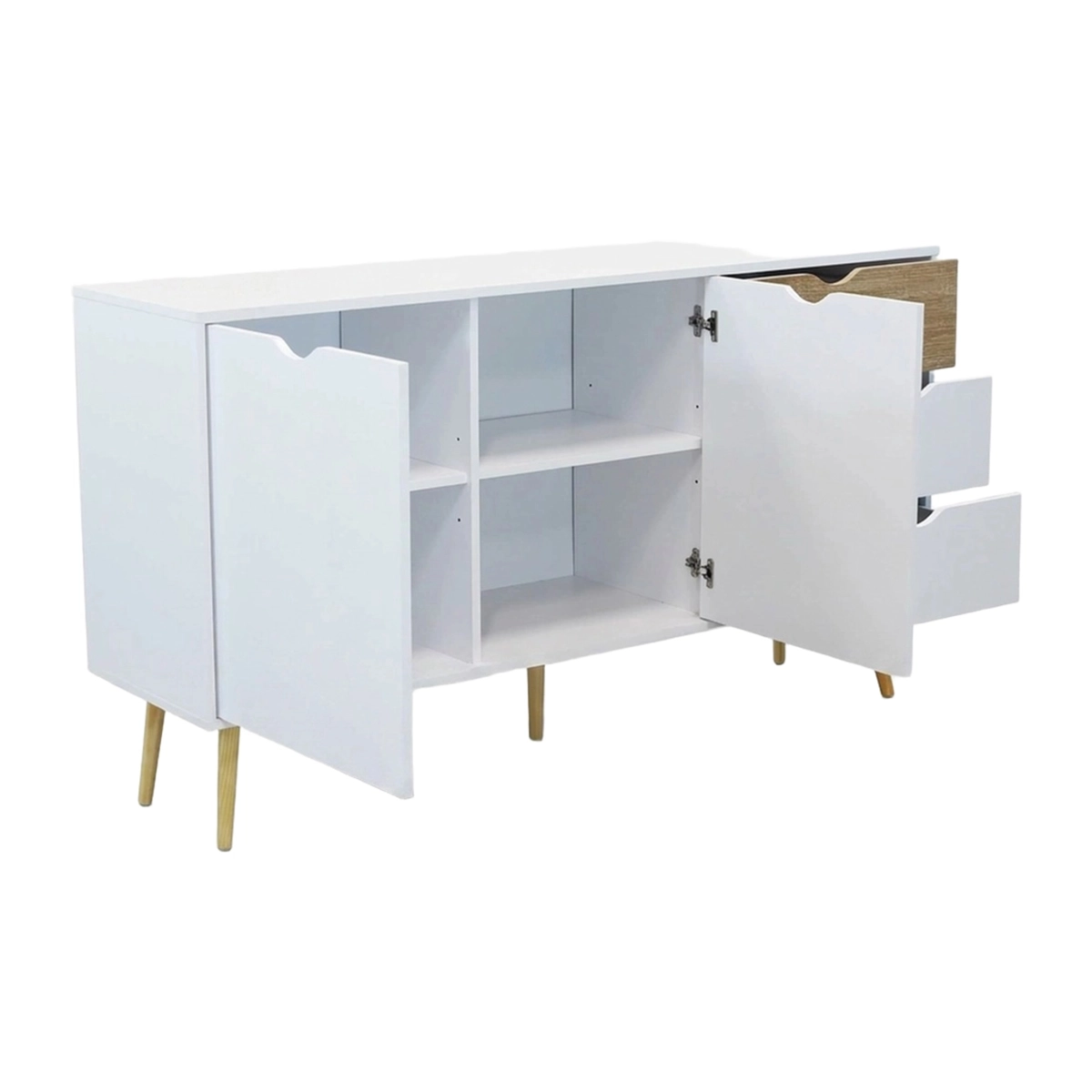 Bradley Modern Wooden Living Room Sideboard with 2 Doors 3 Drawers — 4