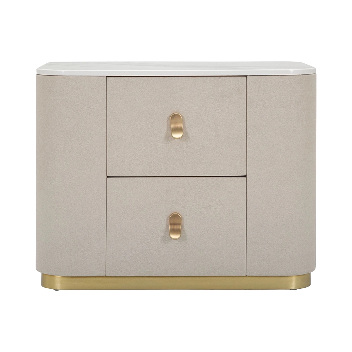 Lullaby Elegant Nightstand with 2 Drawers and Gold Accents 60x40cm — 4