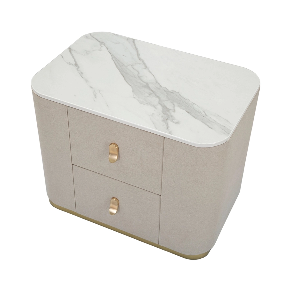 Lullaby Elegant Nightstand with 2 Drawers and Gold Accents 60x40cm — 5