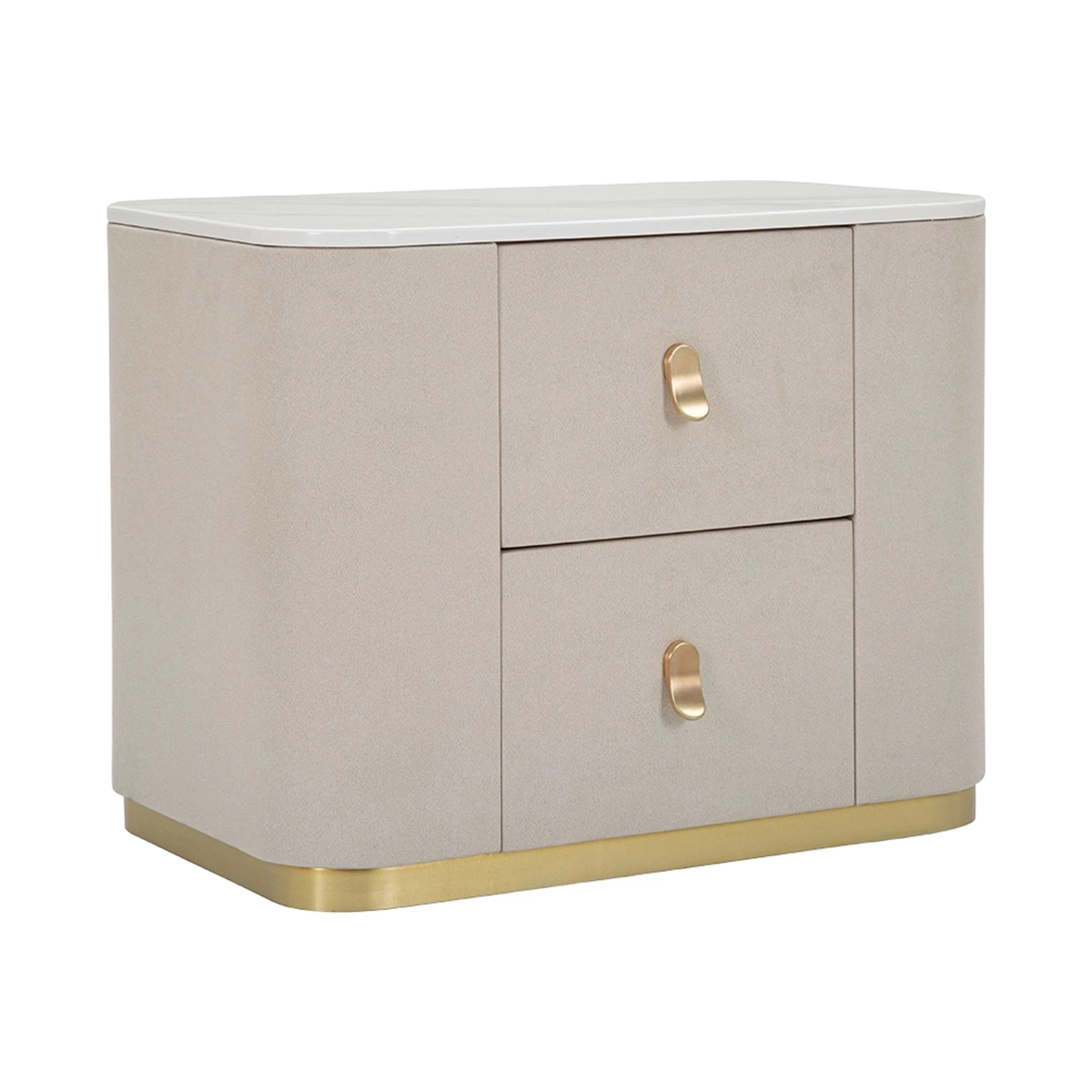 Lullaby Elegant Nightstand with 2 Drawers and Gold Accents 60x40cm — 1