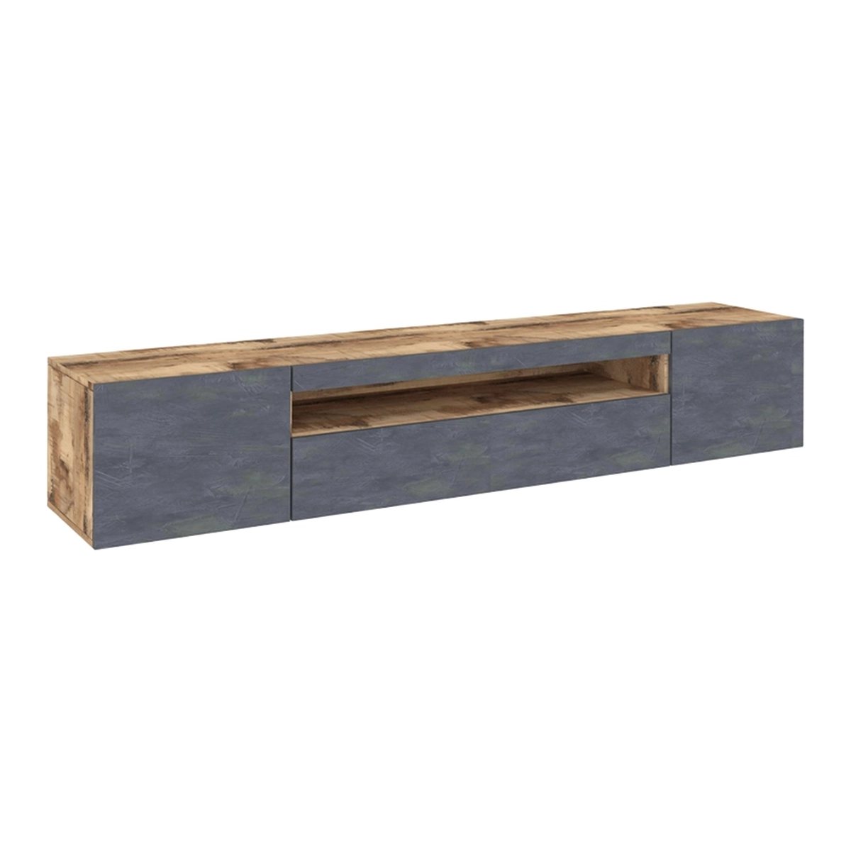 Daiquiri Ardesia Pero L 200cm TV Stand, 2 Doors, Flip-Down Drawer, Modern Design — 4