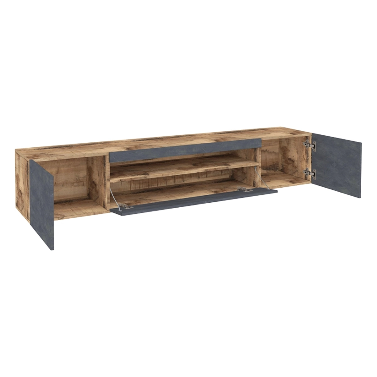 Daiquiri Ardesia Pero L 200cm TV Stand, 2 Doors, Flip-Down Drawer, Modern Design — 5