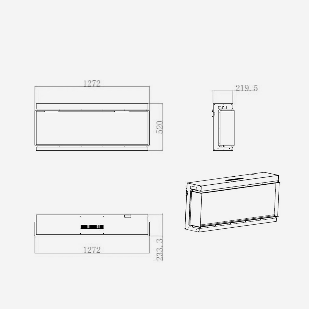 Filadelfia130 built-in electric wall fireplace LCD LED — 4