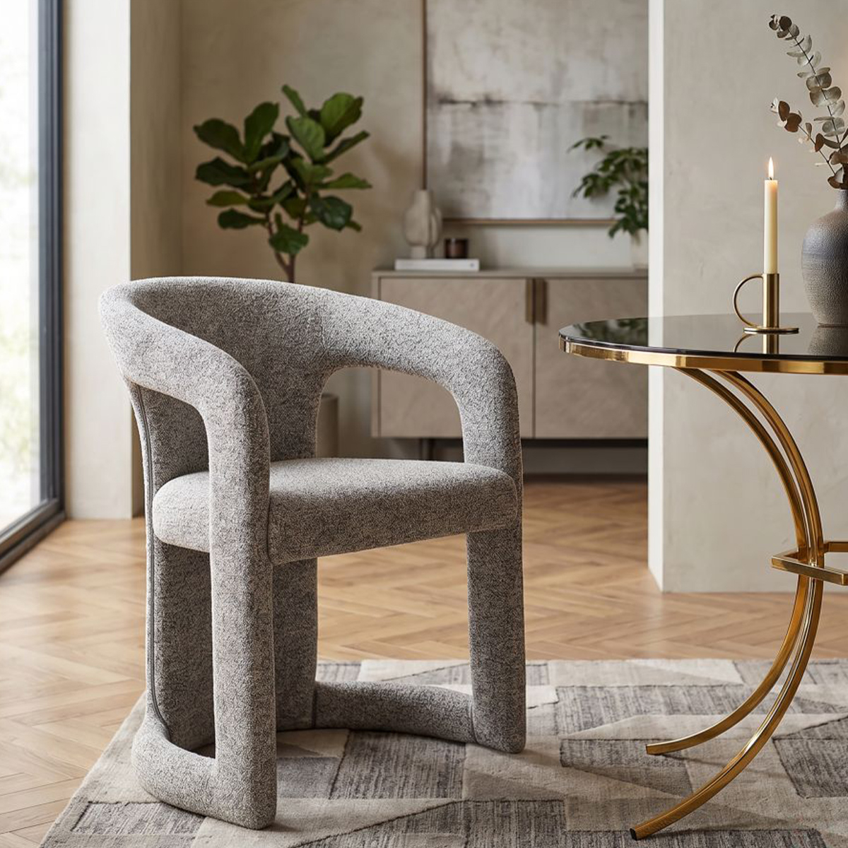 Modern Padded Armchair with Armrests Bahrain Poise — 2