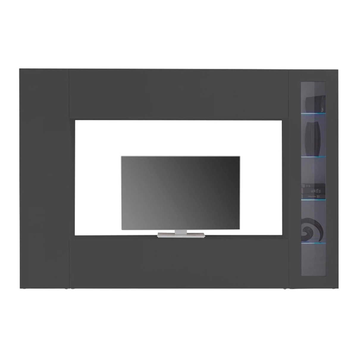 Modern Living Room Wall Unit with TV Stand and Display Note Ledge — 5