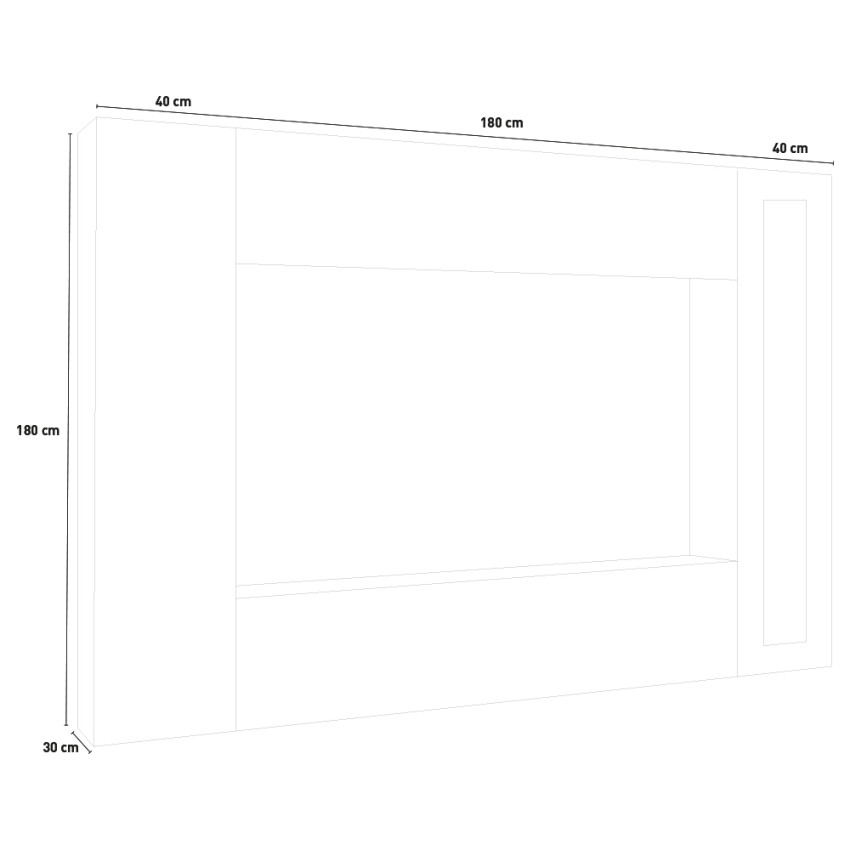 Modern Living Room Wall Unit with TV Stand and Display Note Ledge — 8