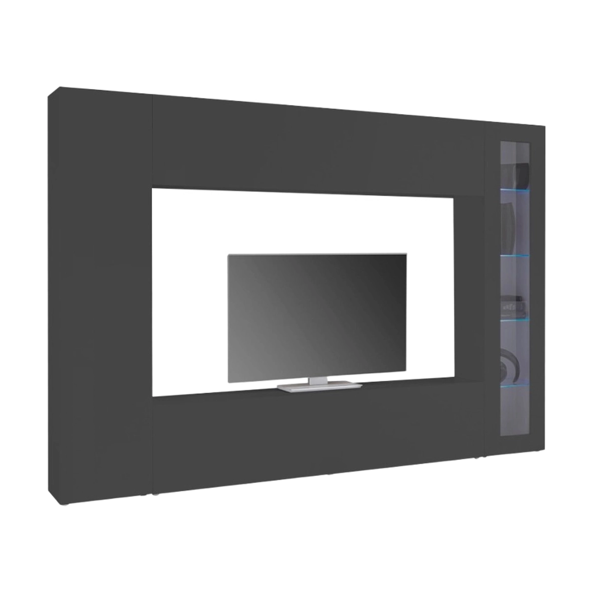 Modern Living Room Wall Unit with TV Stand and Display Note Ledge — 4