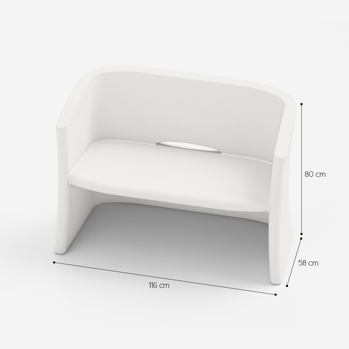 LYXO Breeze 2-Seater Outdoor Sofa in Polietilene Made in Italy — 4