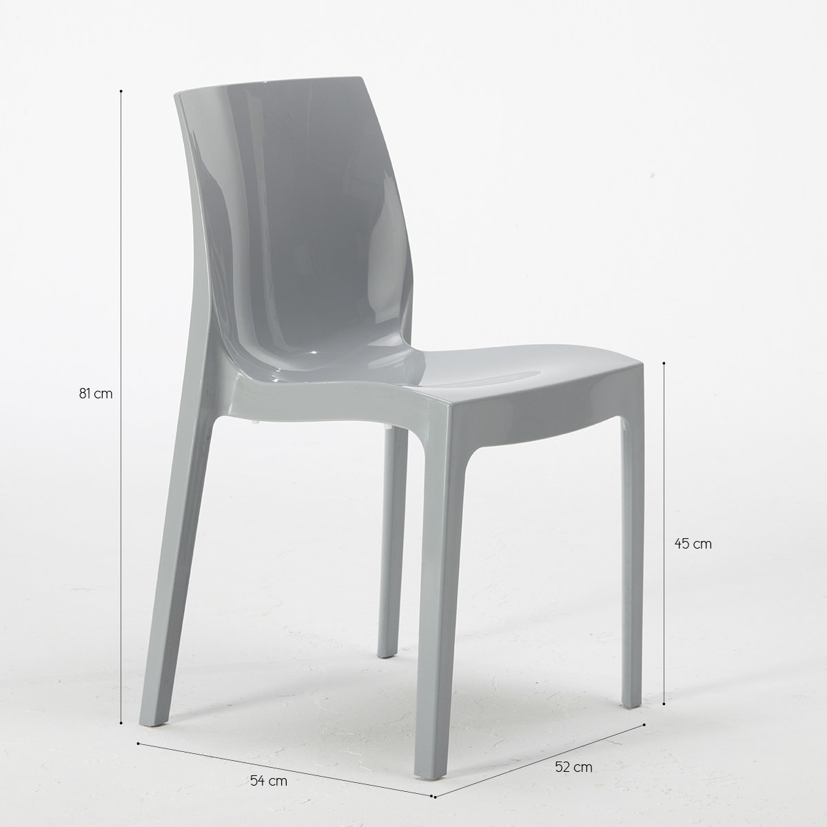 Grand Soleil Ice Stackable Kitchen and Bar Polypropylene Chair — 4