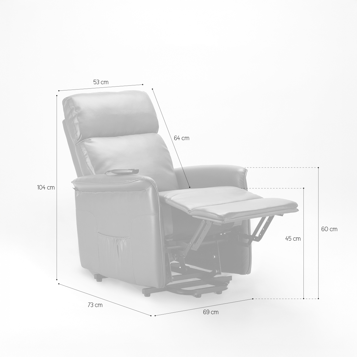 Electric Lift Recliner Armchair Faux Leather Amalia Fix — 7