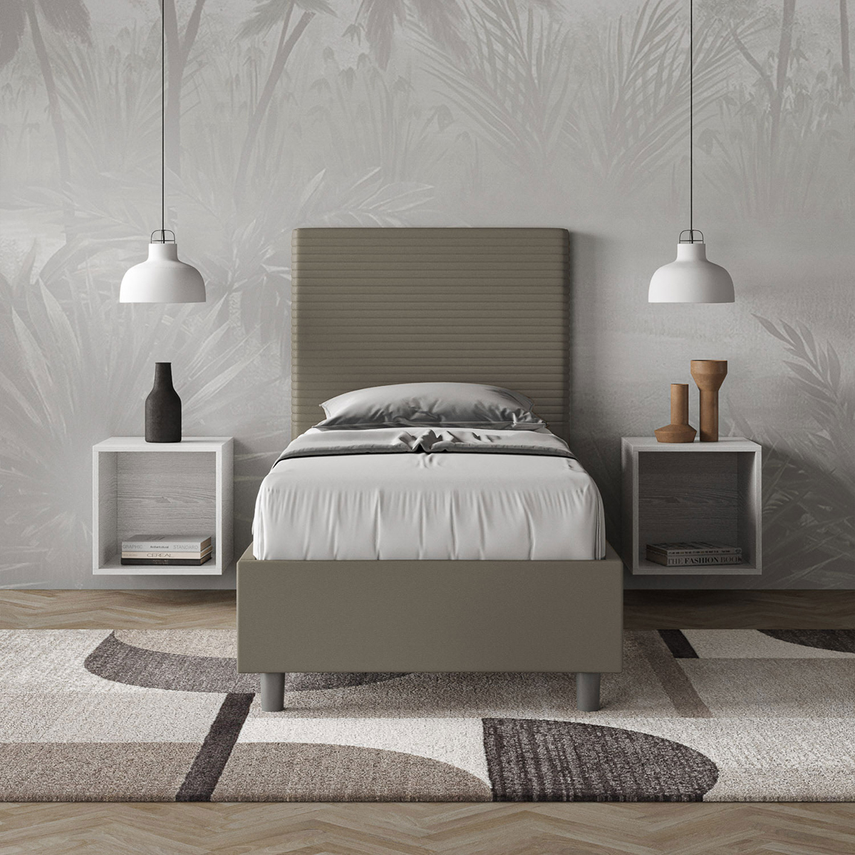 Focus S single storage bed 80x190 faux leather Itamoby — 4