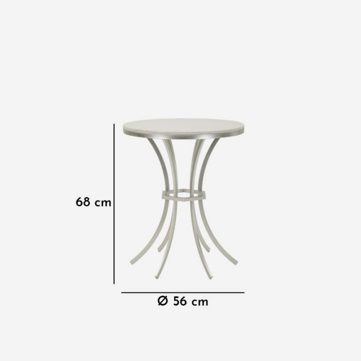Istanbul round metal side table with marble effect top — 3