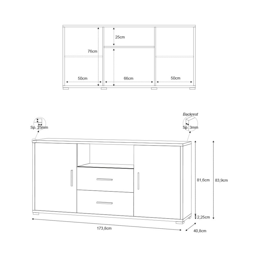 Modern Sideboard with 2 Doors and 2 Drawers Selena Sarmog — 6