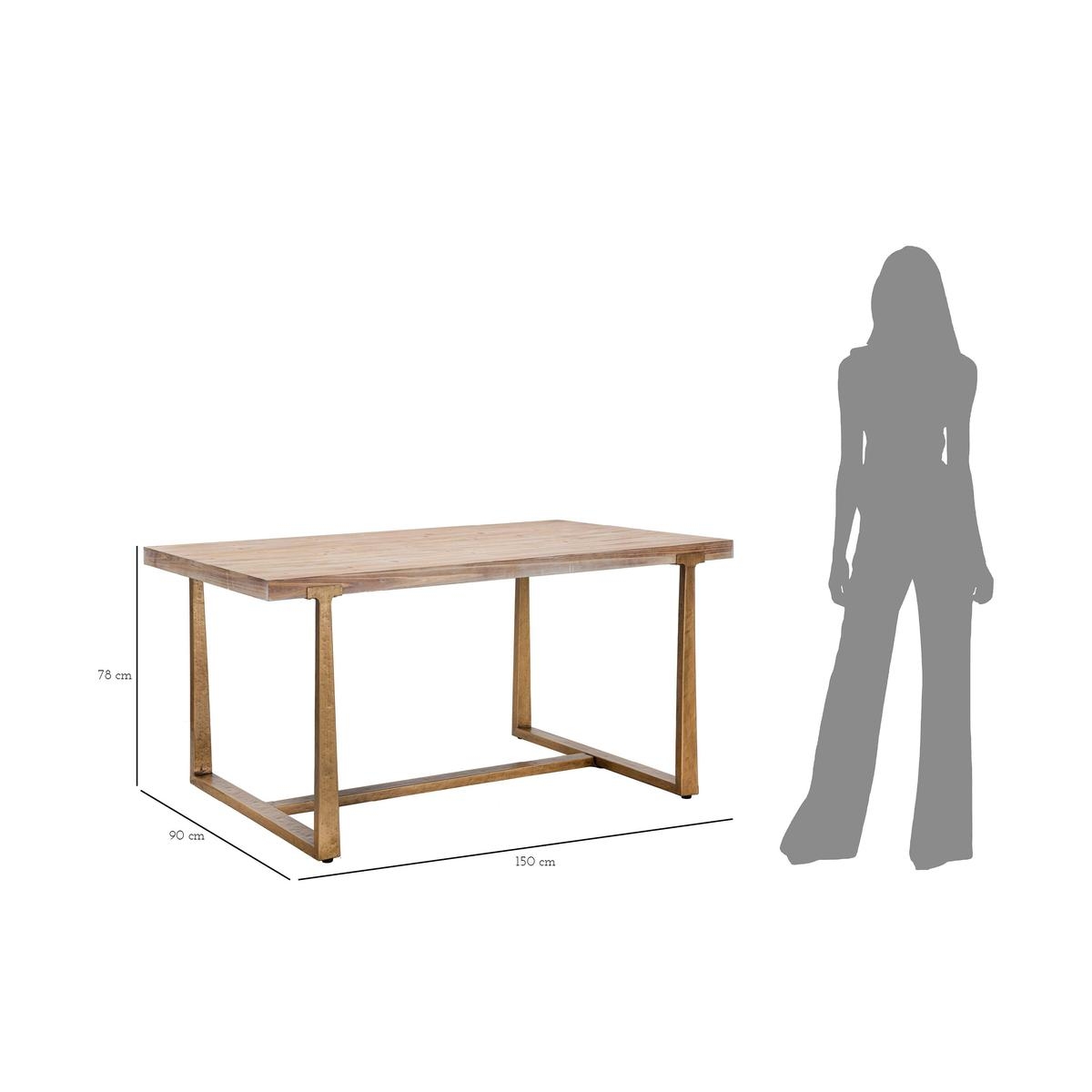 Modern rectangular dining table in wood and metal 90x150cm Ankara — 8