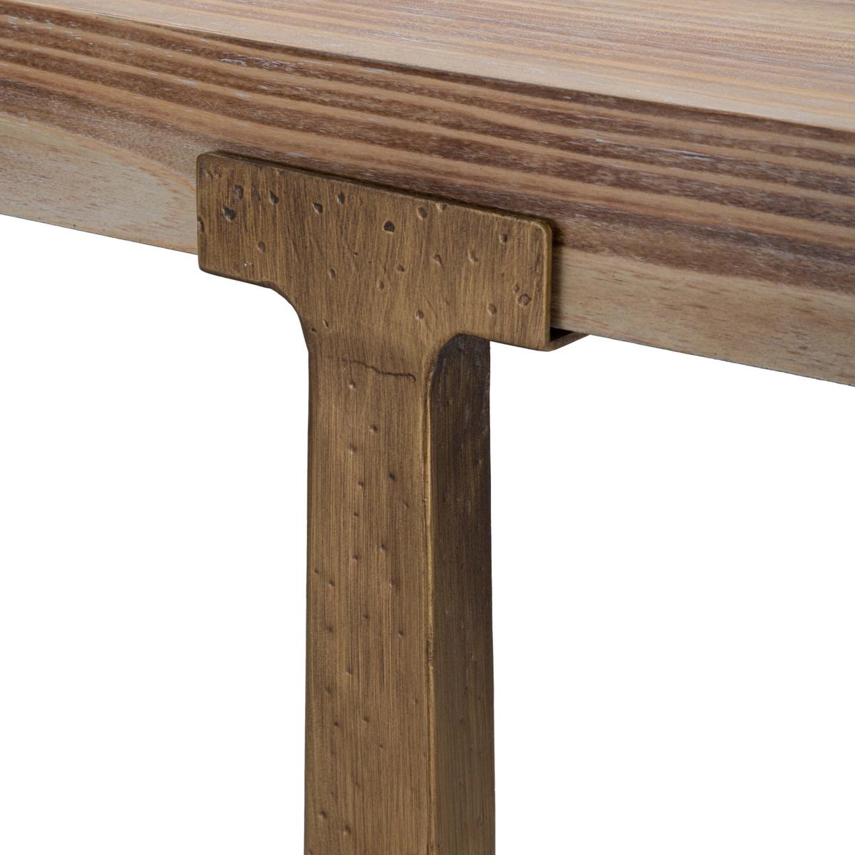 Modern rectangular dining table in wood and metal 90x150cm Ankara — 4