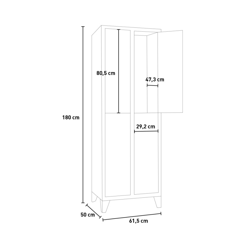 Loch 4-Door Overlapping Metal Changing Room Locker — 4