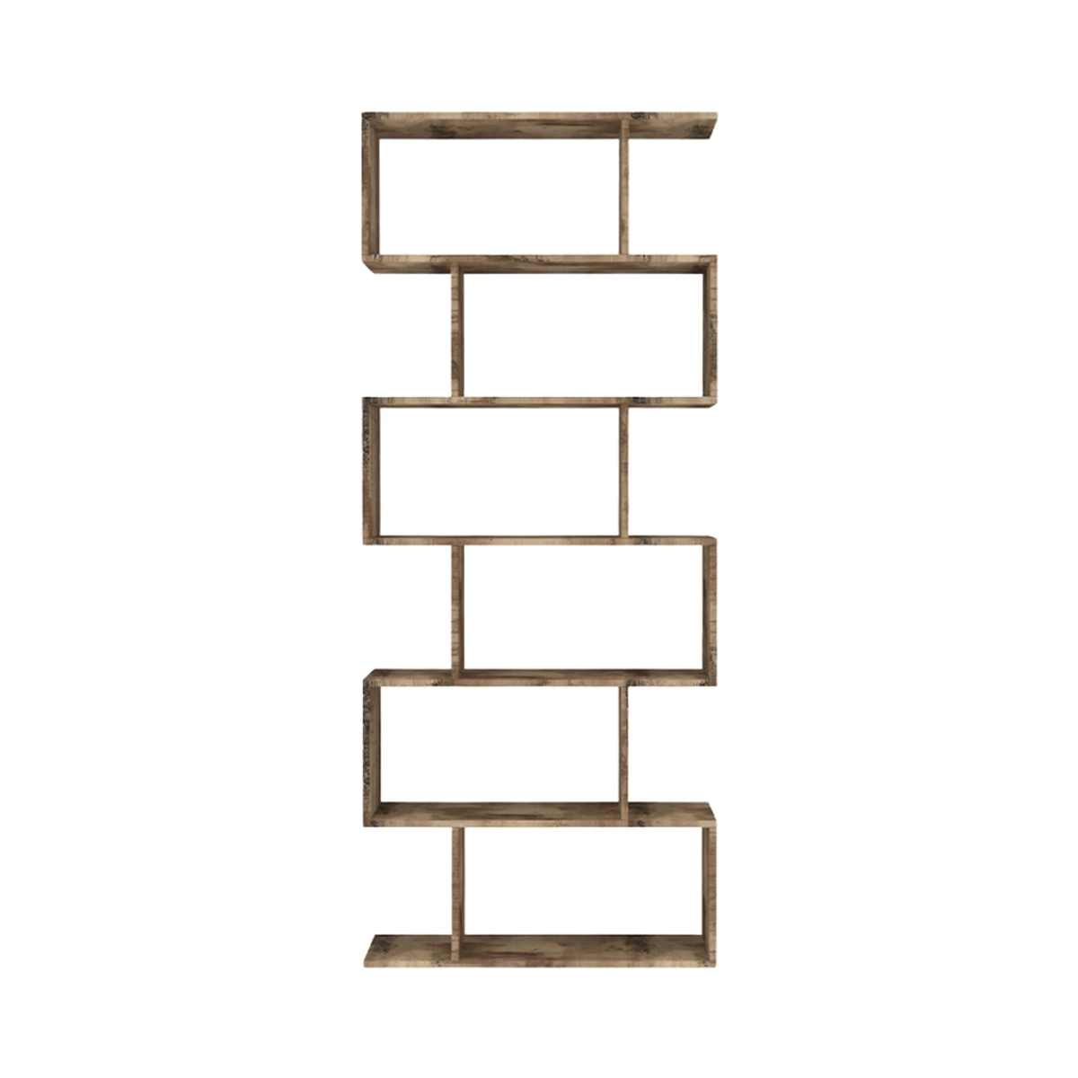Modern Vertical Column Bookcase, 6 Shelves, Office Design, Calli Acero — 4