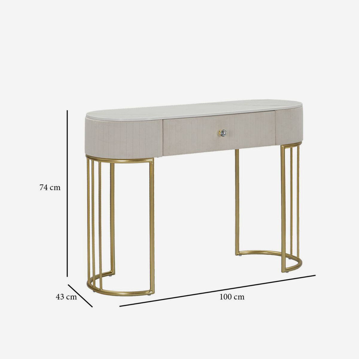 Montpellier Entryway Console Table Marble Effect with Drawer Mauro Ferretti — 5