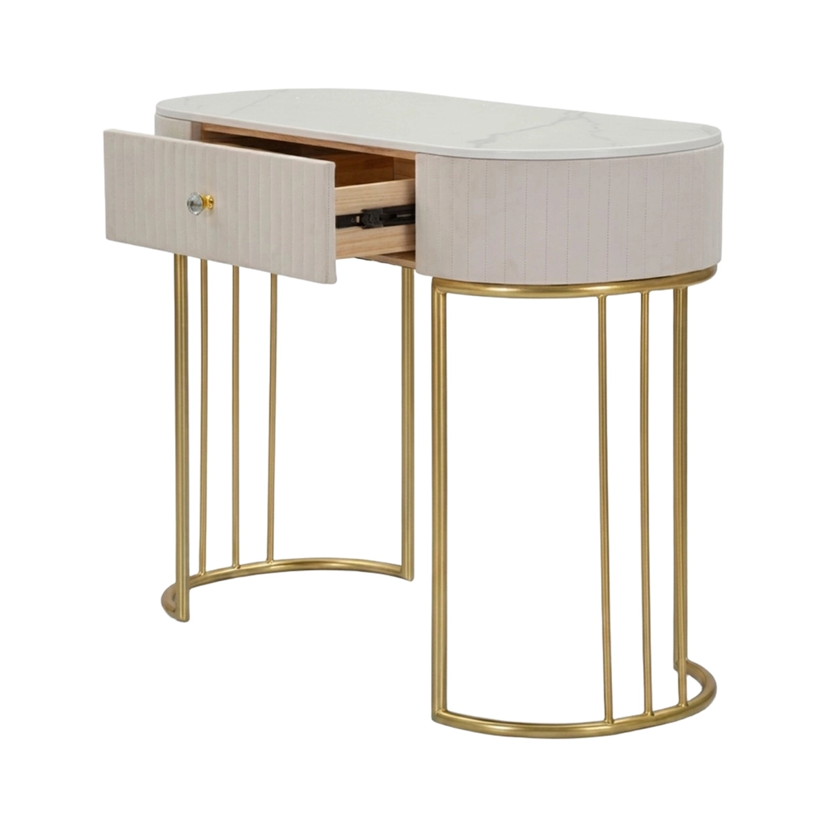 Montpellier Entryway Console Table Marble Effect with Drawer Mauro Ferretti — 3