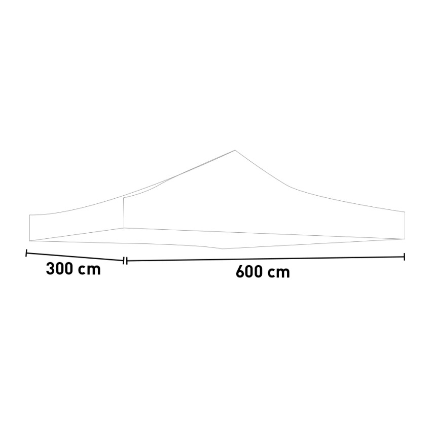 Waterproof replacement canopy top for 3x6m pop-up gazebo white with velcro — 2