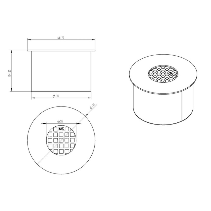 Griff Round Recessed Bioethanol Fireplace Burner Divina Fire — 3