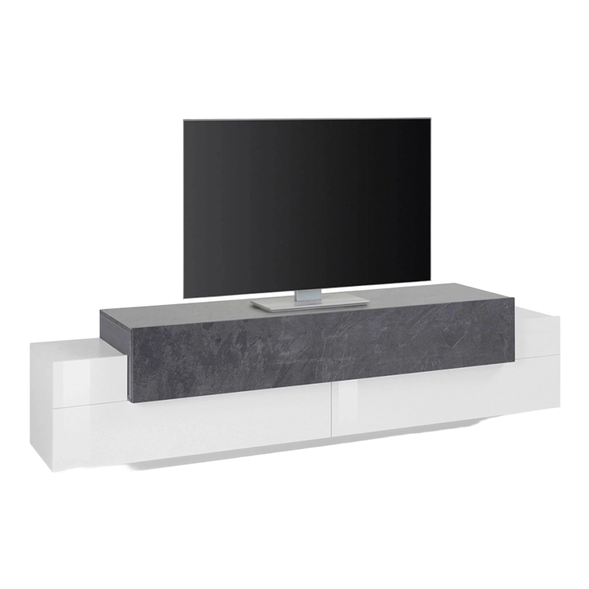 TV cabinet 4 compartments 3 flap doors 200cm modern design Corona Low Report — 5