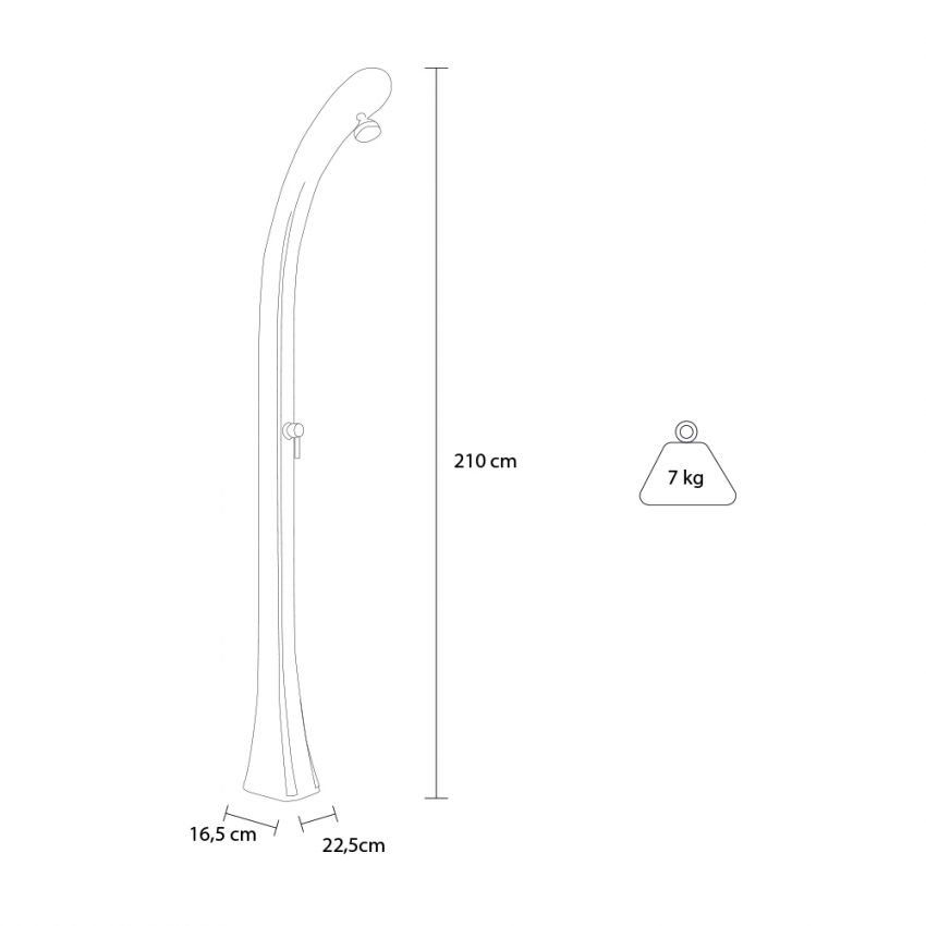 Outdoor solar shower with mixer and 20 litres tank Arkema Design Happy One F100 — 8