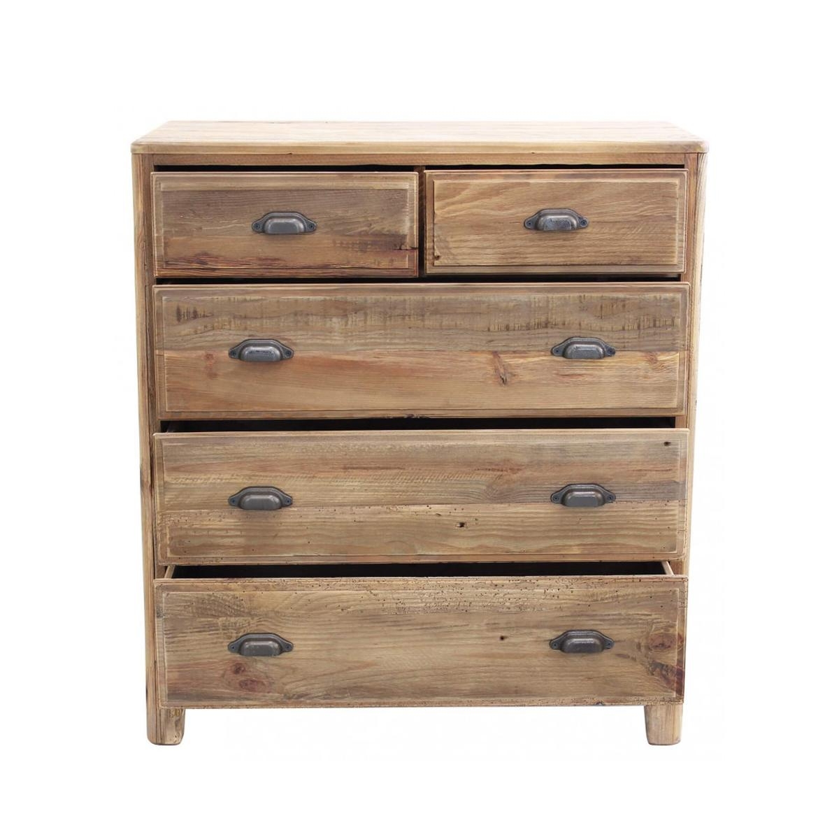 Farley 5-Drawer Rustic Chest of Drawers in Pine Wood — 4